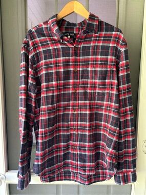 Alex Mill Red and Navy Plaid Button-Down Shirt